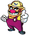 Artwork von Wario, wie er mit dem Daumen nach oben zeigt