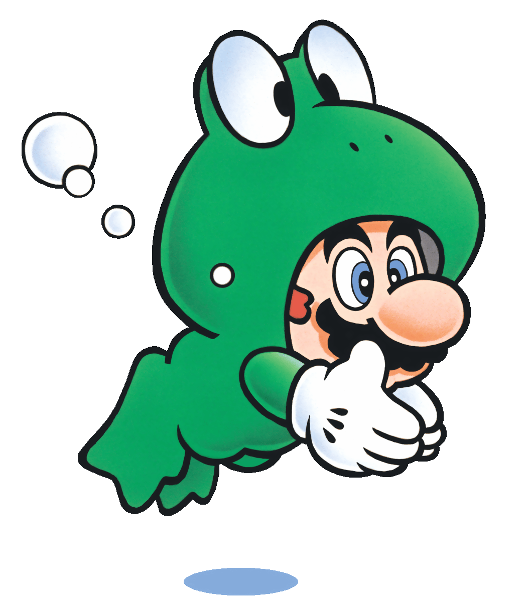 A picture of the Super Mario Bros 3 character "Mario", dressed as a frog.