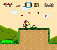 A Volcano Lotus in Donut Plains 1 in Super Mario World
