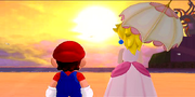 Mario and Princess Peach watching the sunset at .