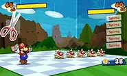 Mario luchando contra Pinchones en Paper Mario: Sticker Star