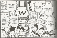 Le poing géant et d'autres ennemis dans Super Mario Manga Adventures.