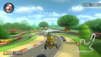 Mario d'or survolant ce passage (Mario Kart 8 Deluxe)