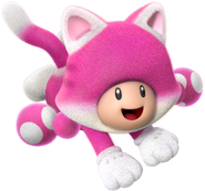 Artwork of Toadette as a cat from Super Mario Maker 2.