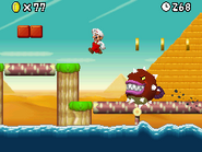 Mario evading a Spike Bass.