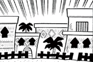 Le Campement Sec Sec tel qu'il apparaît dans Super Mario Manga Adventures