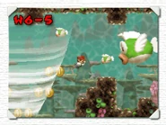 Mario swimming near Deep Cheeps and a Mega Deep Cheep.