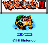 The title screen for Wario Land II.