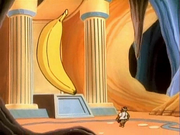 A giant banana in "The Most Dangerous Game Master" in Captain N: The Game Master