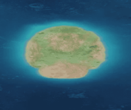 The Mushroom World continent in Super Mario Odyssey, now depicted as a single landmass rather than the divided islands they were in Super Mario Bros. 3.