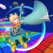 Rosalina peforming a  while using the Soda Jet on SNES 