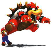 SM64 Artwork Mario und Bowser