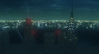 Die erleuchtete Stadt bei Nacht