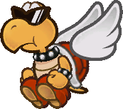 A Koopa Paratroopa in Paper Mario: The Thousand Year Door