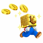 Mario con un Bloque de Oro