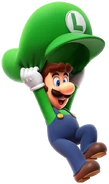 Luigi using the Parachute Cap