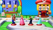 Amiibo de Rosalina junto con los amiibo de Mario, Peach y Luigi