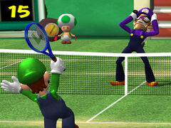 Waluigi y Luigi en Mario Power Tennis