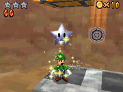 Luigi collecting a Silver Star in 
