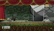 A screencap of the Bowser Statue stage event happening in the .