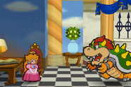 Bowser Approaching Peach (Paper Mario)