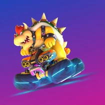 Bowser utilisant l'antigravité avec son Quad
