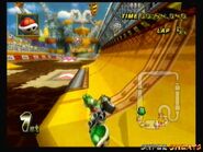 Dash Panels are seen in front of Yoshi here. This is how the Dash Panels look in Mario Kart Wii.