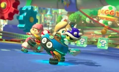 Bebé Estela con el Caparazón de Pinchos en Mario Kart 8 