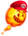 A Lava Bubble being controlled by Mario.