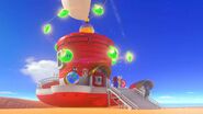 Mario using the Sand Kingdom's Moons to fuel the Odyssey.