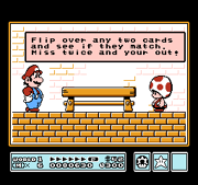 Toad giving Mario instructions on how to play the Matching Game, with the second sentence featuring "you're" misspelled as "your"