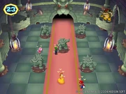 The players moving around the Bowser Statues whilst trying to locate the exit.