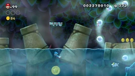 NSMBU Deepsea Ruins Screenshot