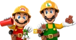 Mario et Luigi en tenue d'ouvriers sans fond