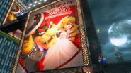 Un des panneaux d'affichage promouvant le mariage entre la princesse Peach et Bowser