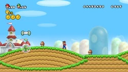 Luigi inside of a Bubble in New Super Mario Bros