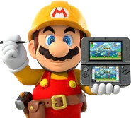 Mario portant une New Nintendo 3DS XL