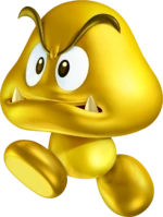 NSMB2 Artwork Goldener Gumba