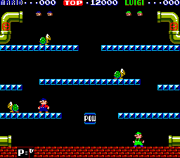 Mario with his brother, Luigi, in Mario Bros.