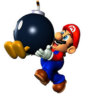 Mario agarrando a Bob-omb