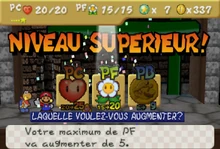 Une montée de niveau dans Paper Mario