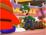 Luigi surpris voit le visage de Maskass.