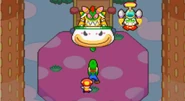 La première apparition de Bowsémona face à Luigi, à Little Toad.
