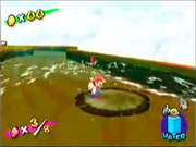 Mario traveling across the Poisoned River.