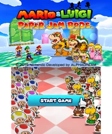 The title screen of Mario & Luigi: Paper Jam