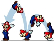 Mario performing a Double Jump from a Handstand