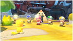 Toadette junto al escuadrón Toad en Bowser's Fury