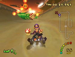 Waluigi Stadium straight path MKDD