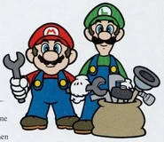 MB Mario and Luigi with Plumbing Supplies Artwork