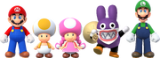 NSMBU Deluxe Main cast artwork